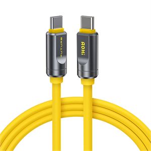 Aohi The Future Adonis Type-C to Type-C 2m PD 3.1 120Gbps 240W 8K Süper Hızlı Şarj/Data Kablosu, Sarı
