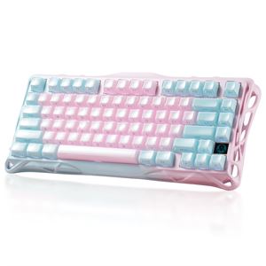 GravaStar Mercury K1 Lite RGB Kablosuz Mekanik Gaming Klavye, İngilizce Q, Lumen Rose