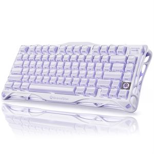 GravaStar Mercury K1 RGB Kablosuz Mekanik Gaming Klavye, İngilizce Q, Lavender Purple