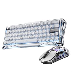 GravaStar Mercury V60 Pro Kablolu Manyetik Gaming Klavye ve XPro Kablosuz Mouse Seti, Chrome Silver