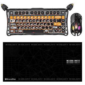 Gravastar K1 Pro Mekanik Gaming Klavye, X Kablosuz Optik Mouse ve Mousepad Oyuncu Seti, CyberFlare