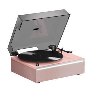 Hym Originals Lumi-S Pembe Dahili Bluetooth Hoparlörlü Retro Pikap Plakçalar