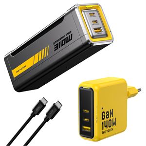 Aohi Starship 20.000 mAh 310W Powerbank, Youth 3 Portlu 140W Şarj Adaptörü Seti
