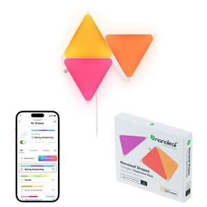 Nanoleaf Üçgen Akıllı RGBW Duvar Paneli Genişletme Paketi App Kontrollü, 3 Parça, Beyaz, Google Home, Alexa, Razer Chroma, Apple Home Destekli