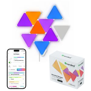 Nanoleaf Üçgen Akıllı RGBW Duvar Paneli Başlangıç Paketi App Kontrollü, 9 Parça, Beyaz, Google Home, Alexa, Razer Chroma, Apple Home Destekli