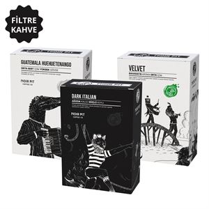 Noir Pit Coffee Co. Guatemala, Velvet ve Dark Italian Filtre Kahve 3x250 g